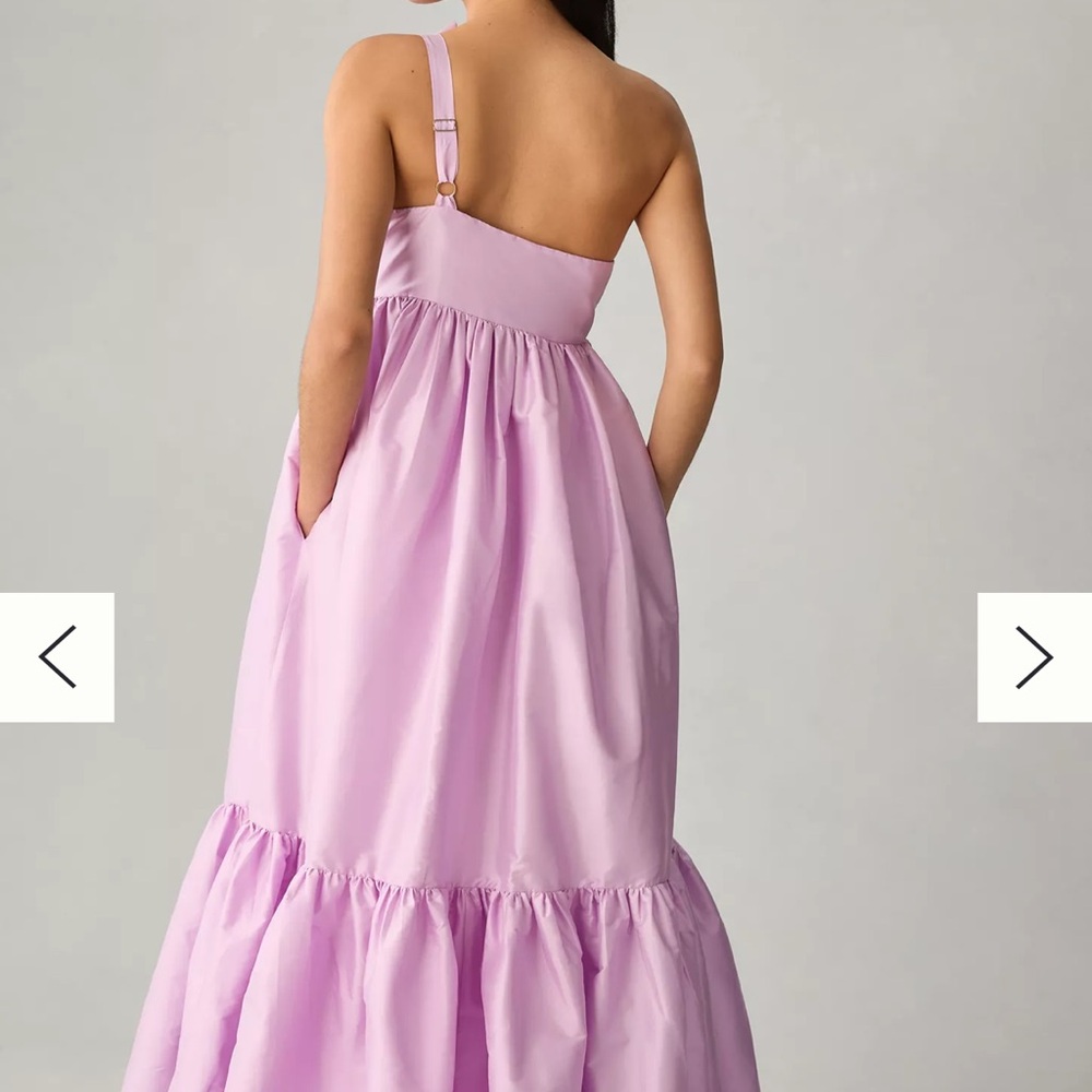 Anthropologie One-Shoulder Bow Maxi Dress in Lilac - Picture 4 of 5